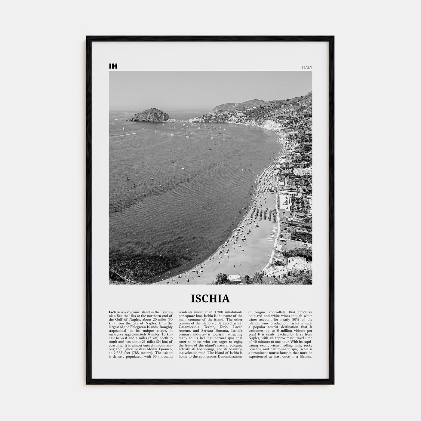 Ischia Travel B&W Poster