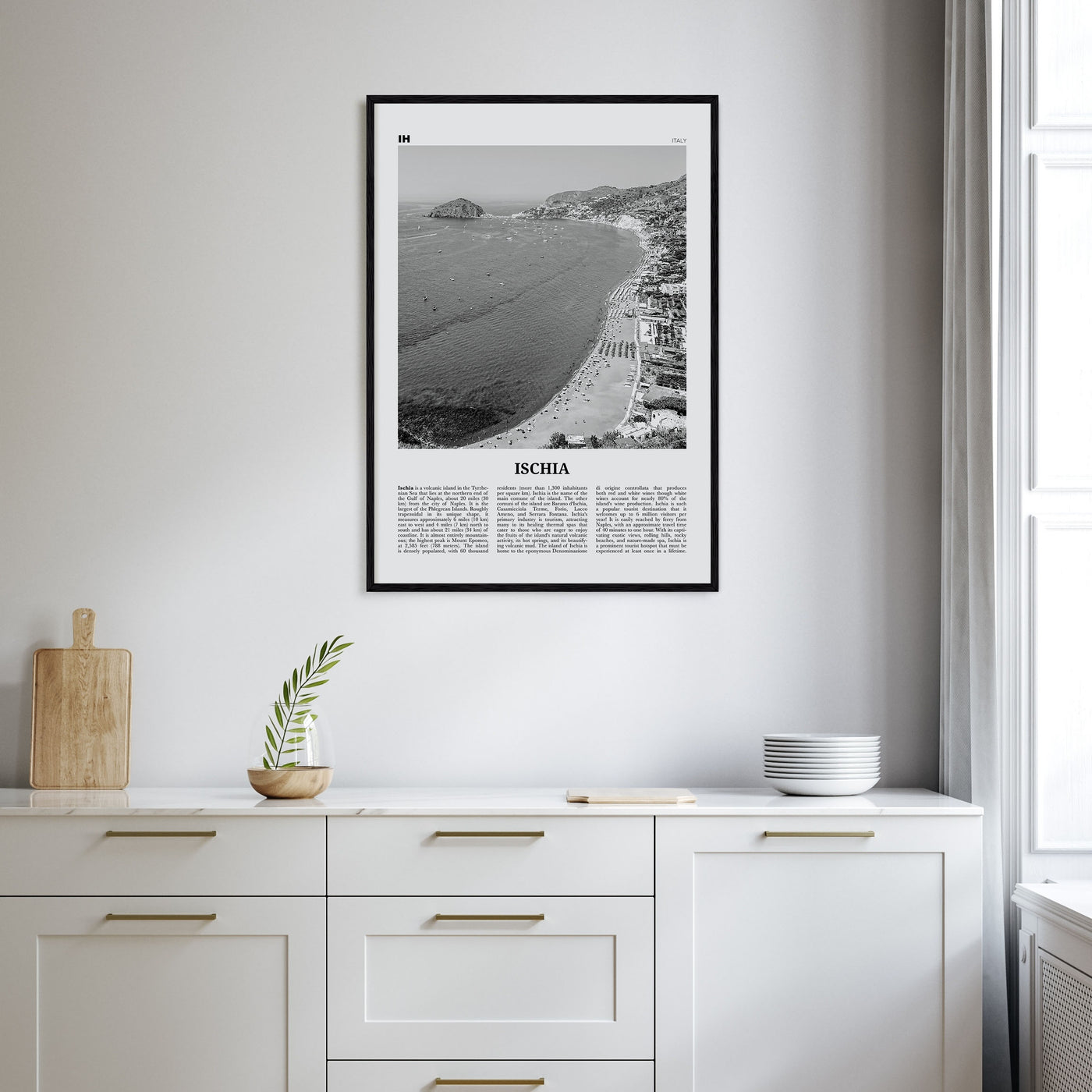 Ischia Travel B&W Poster