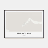 Isla Holbox Map Landscape Poster