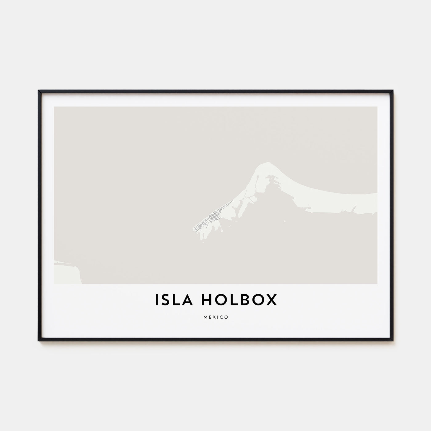 Isla Holbox Map Landscape Poster
