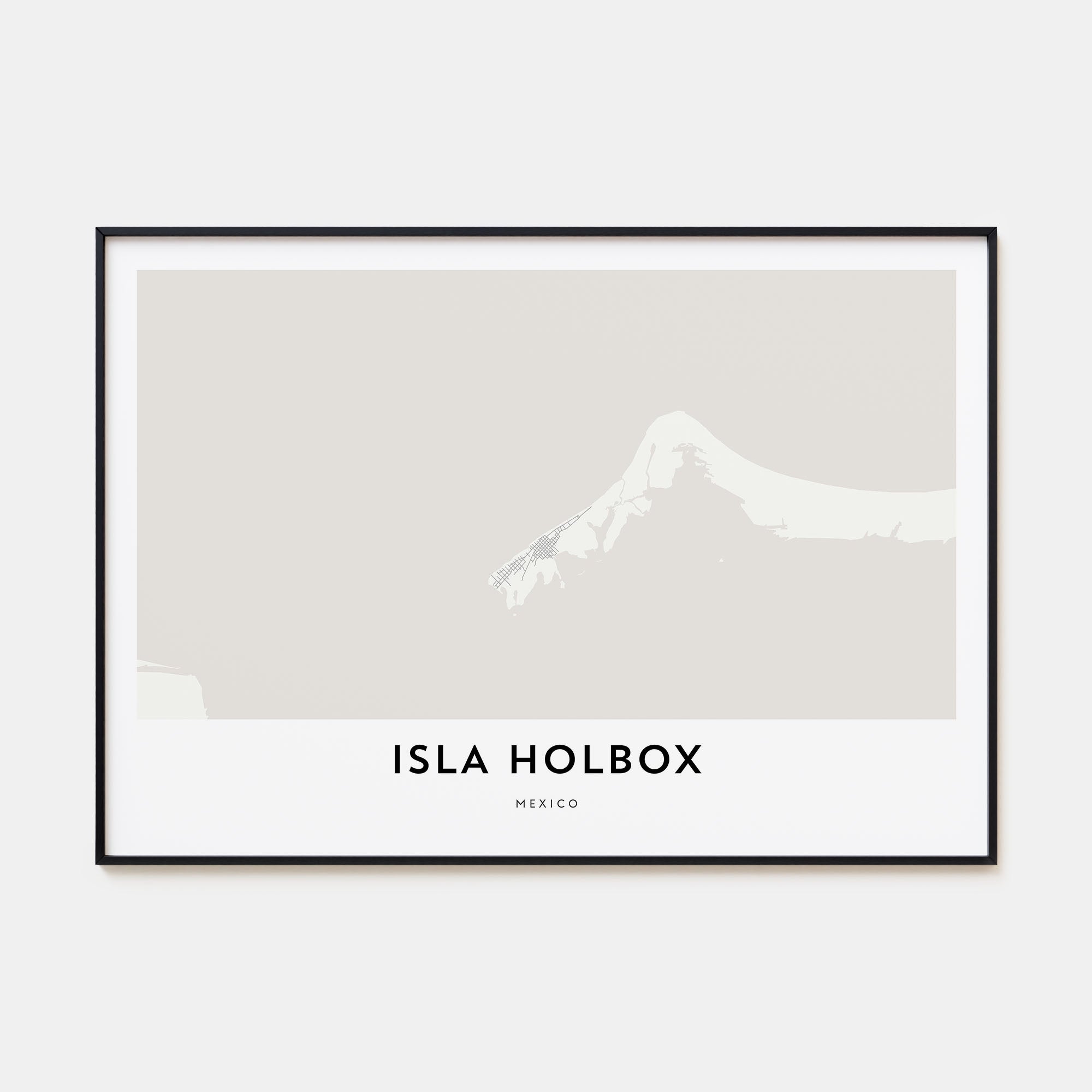 Isla Holbox Map Landscape Poster
