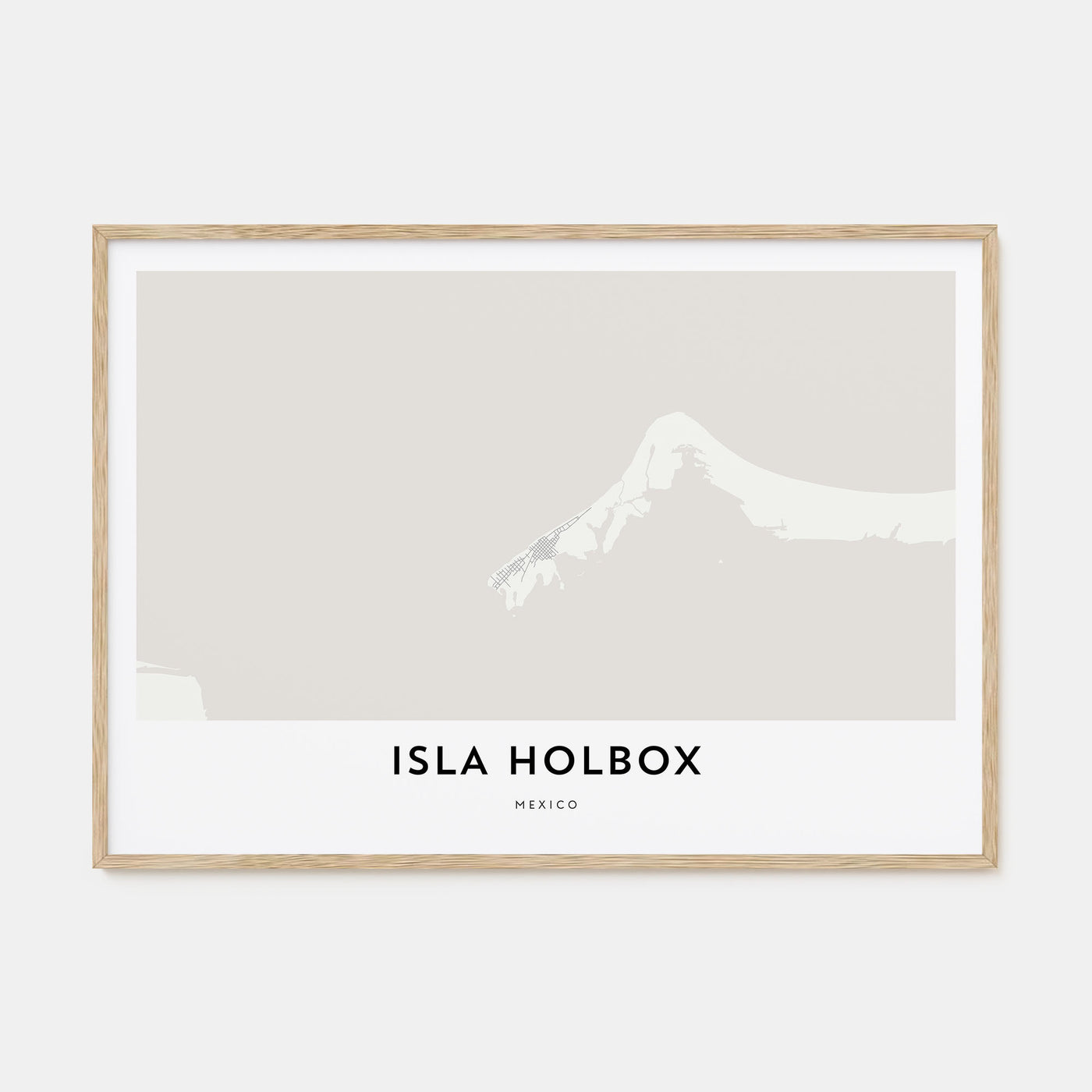 Isla Holbox Map Landscape Poster