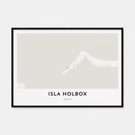 Isla Holbox Map Landscape Poster