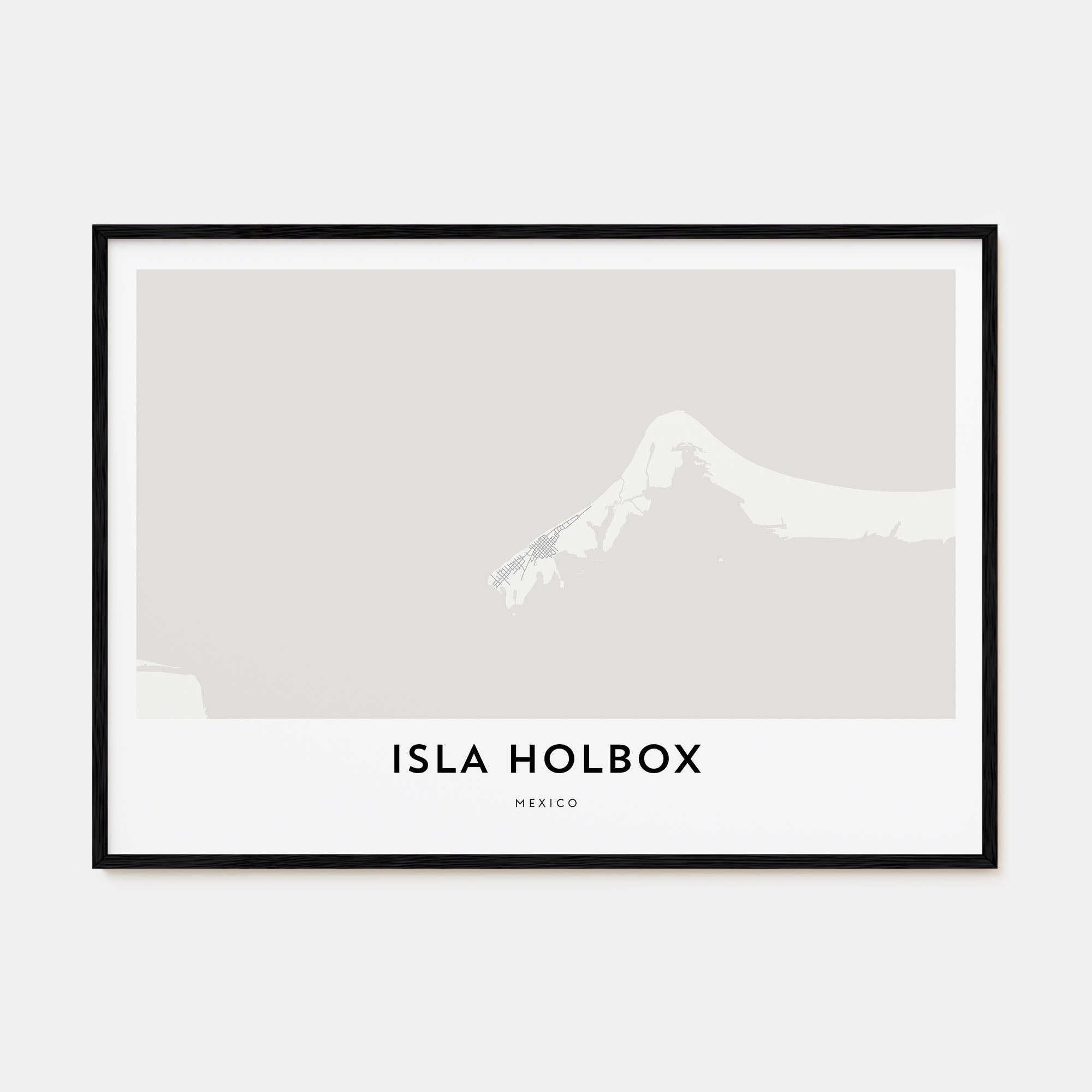 Isla Holbox Map Landscape Poster