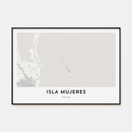 Isla Mujeres Map Landscape Poster