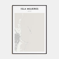 Isla Mujeres Map Portrait Poster