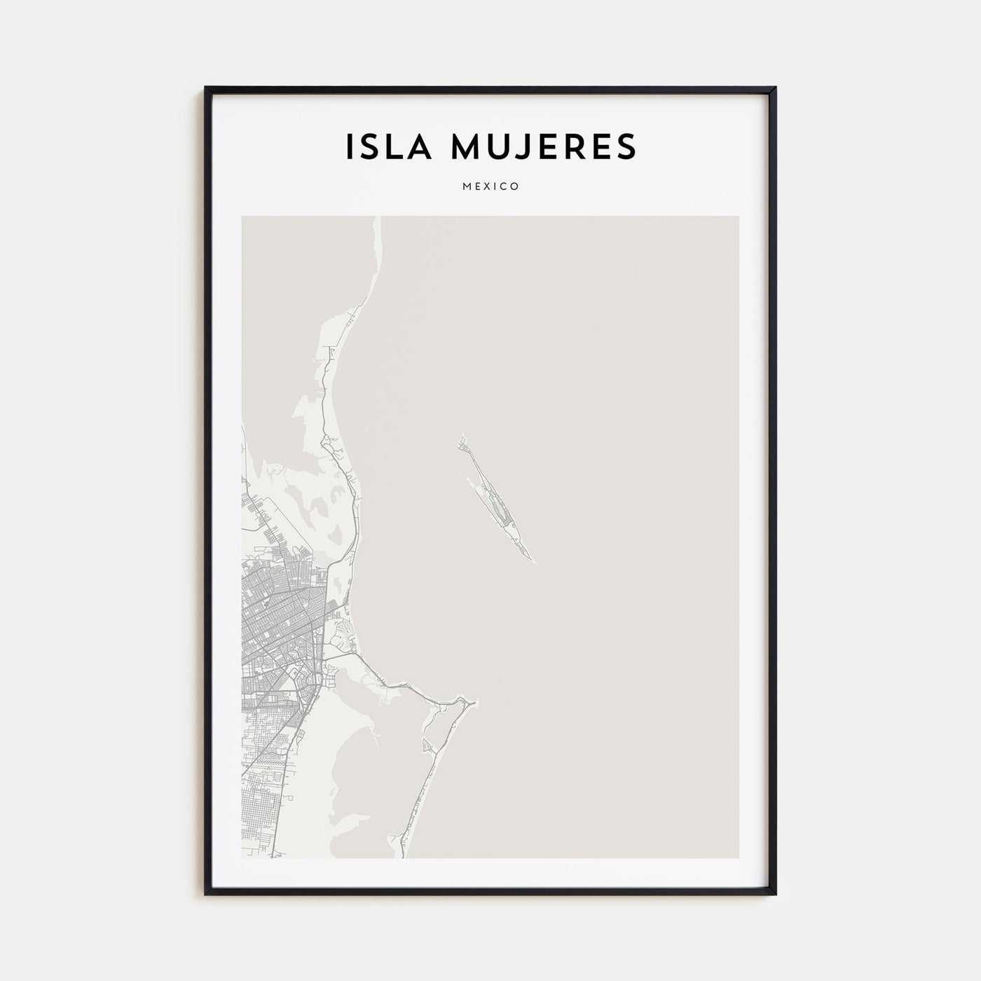 Isla Mujeres Map Portrait Poster