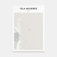 Isla Mujeres Map Portrait Poster