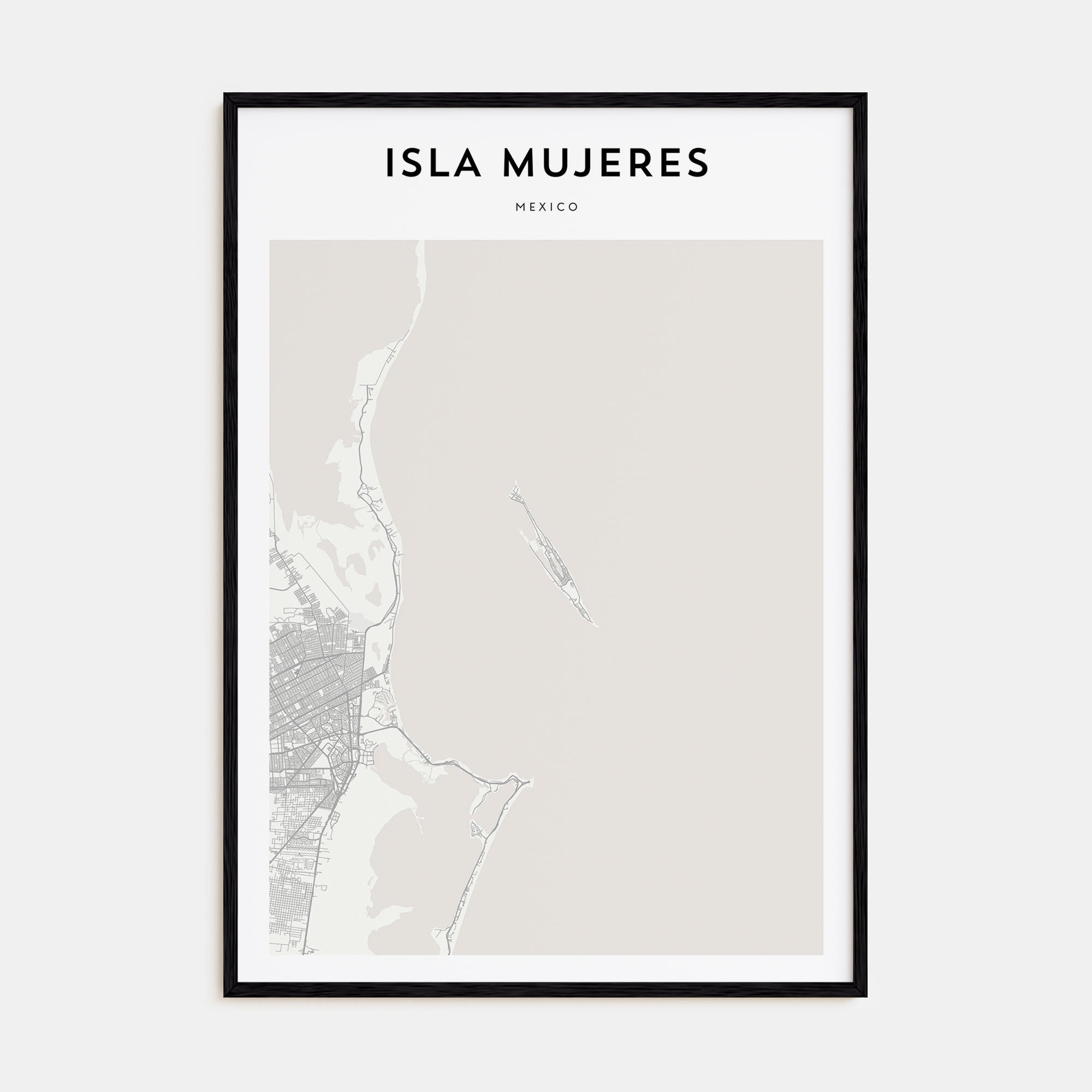 Isla Mujeres Map Portrait Poster