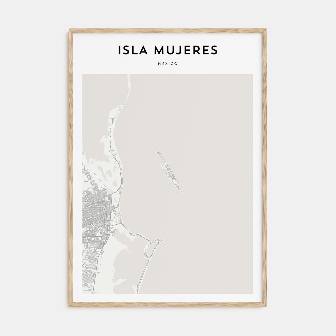 Isla Mujeres Map Portrait Poster