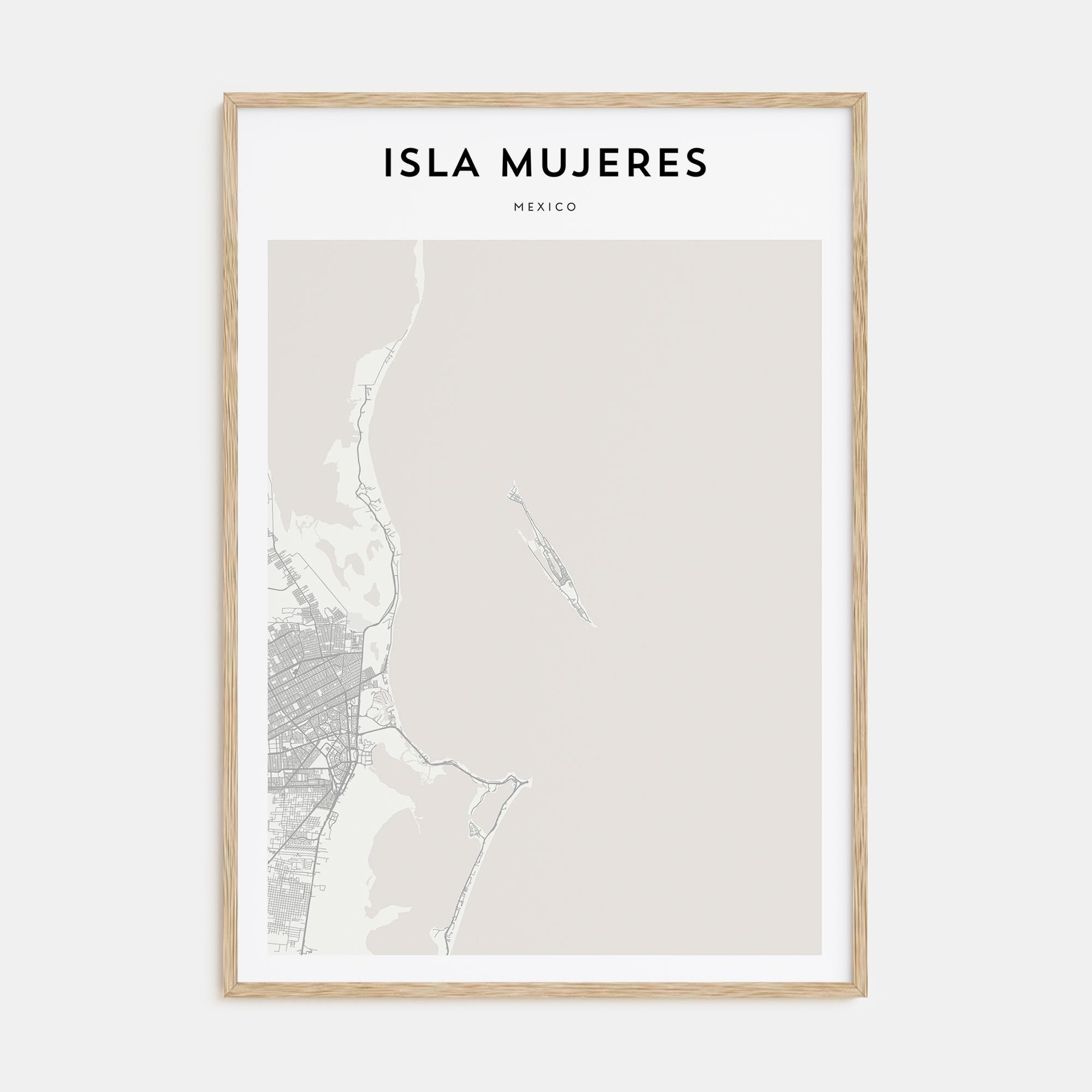 Isla Mujeres Map Portrait Poster