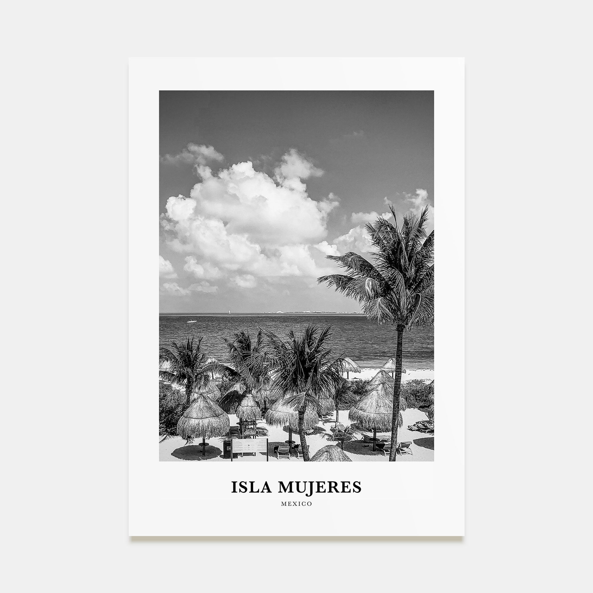 Isla Mujeres Portrait B&W Poster