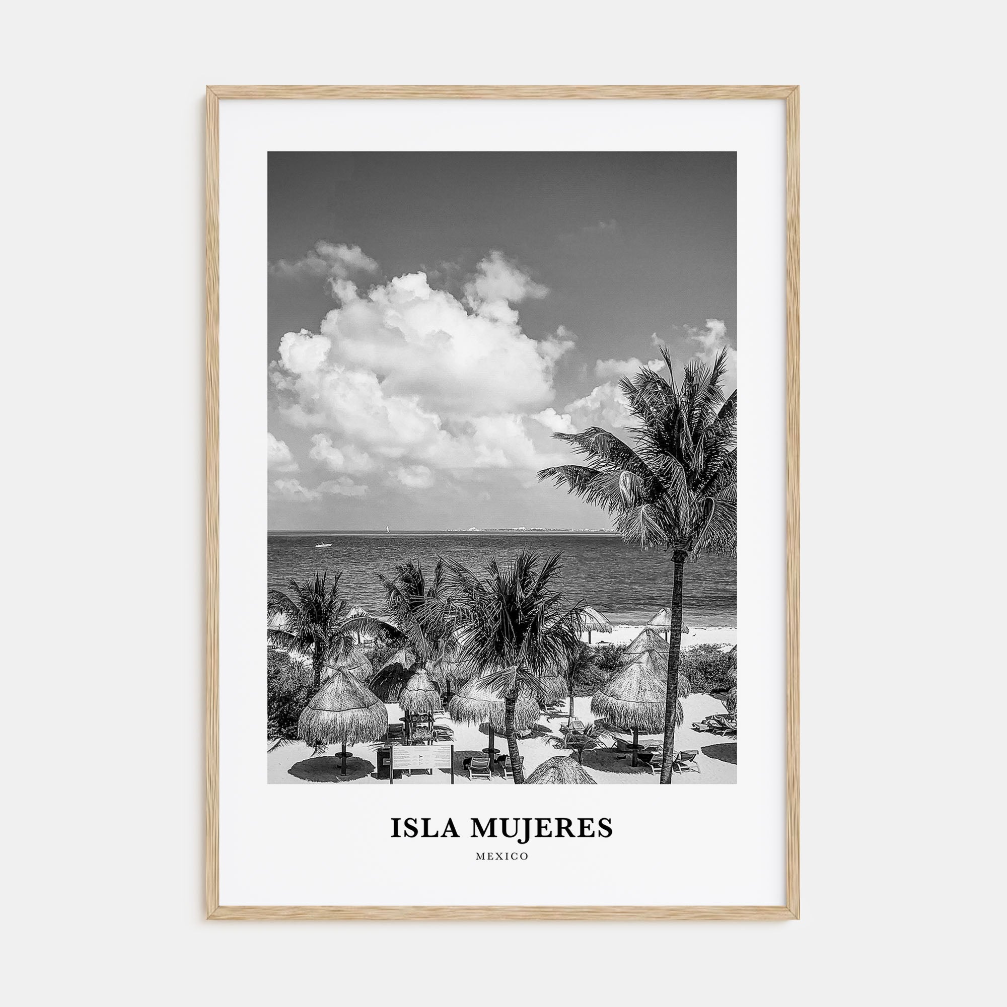 Isla Mujeres Portrait B&W Poster