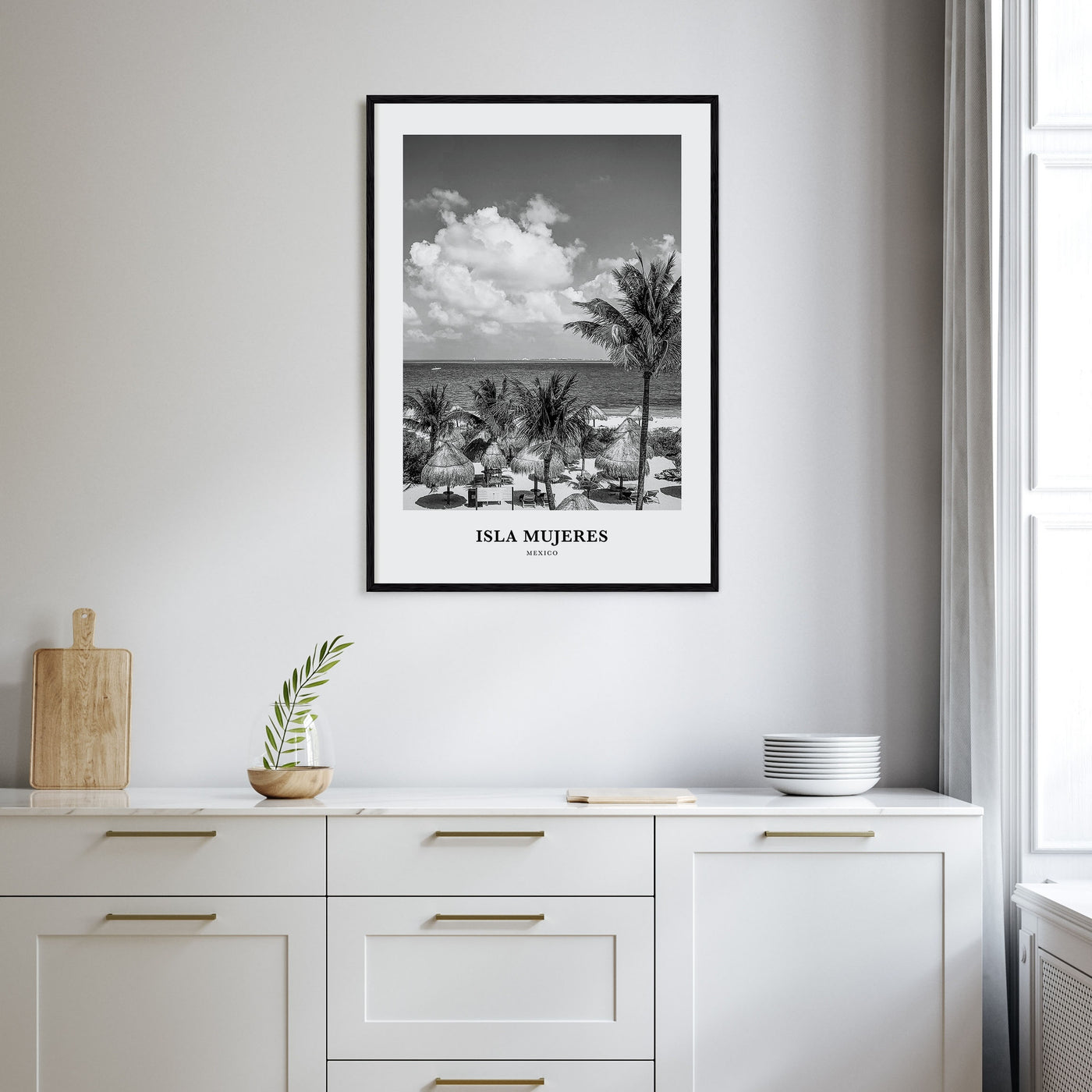 Isla Mujeres Portrait B&W Poster