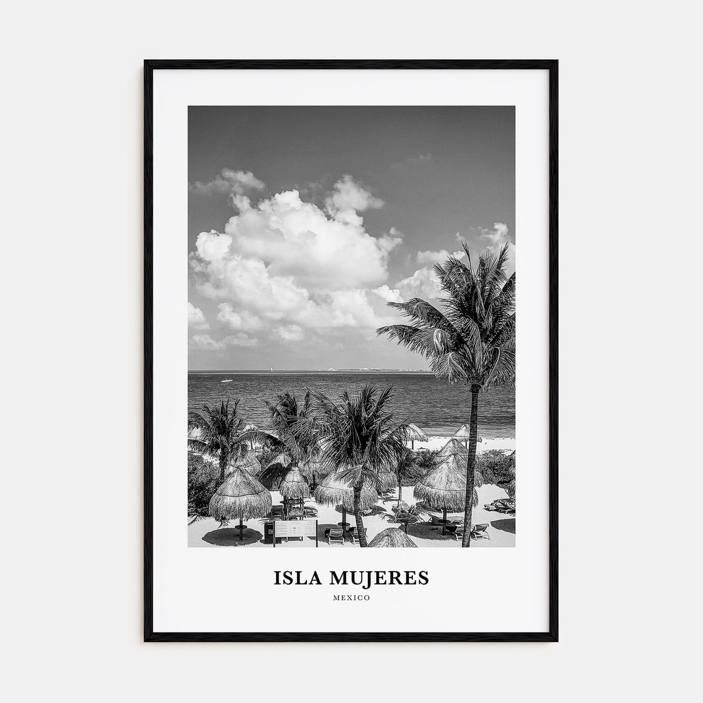 Isla Mujeres Portrait B&W Poster