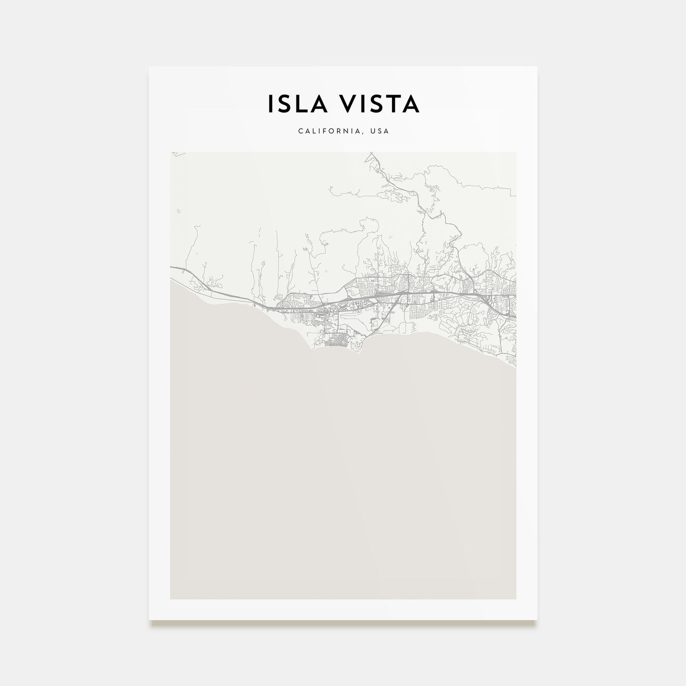 Isla Vista Map Portrait Poster