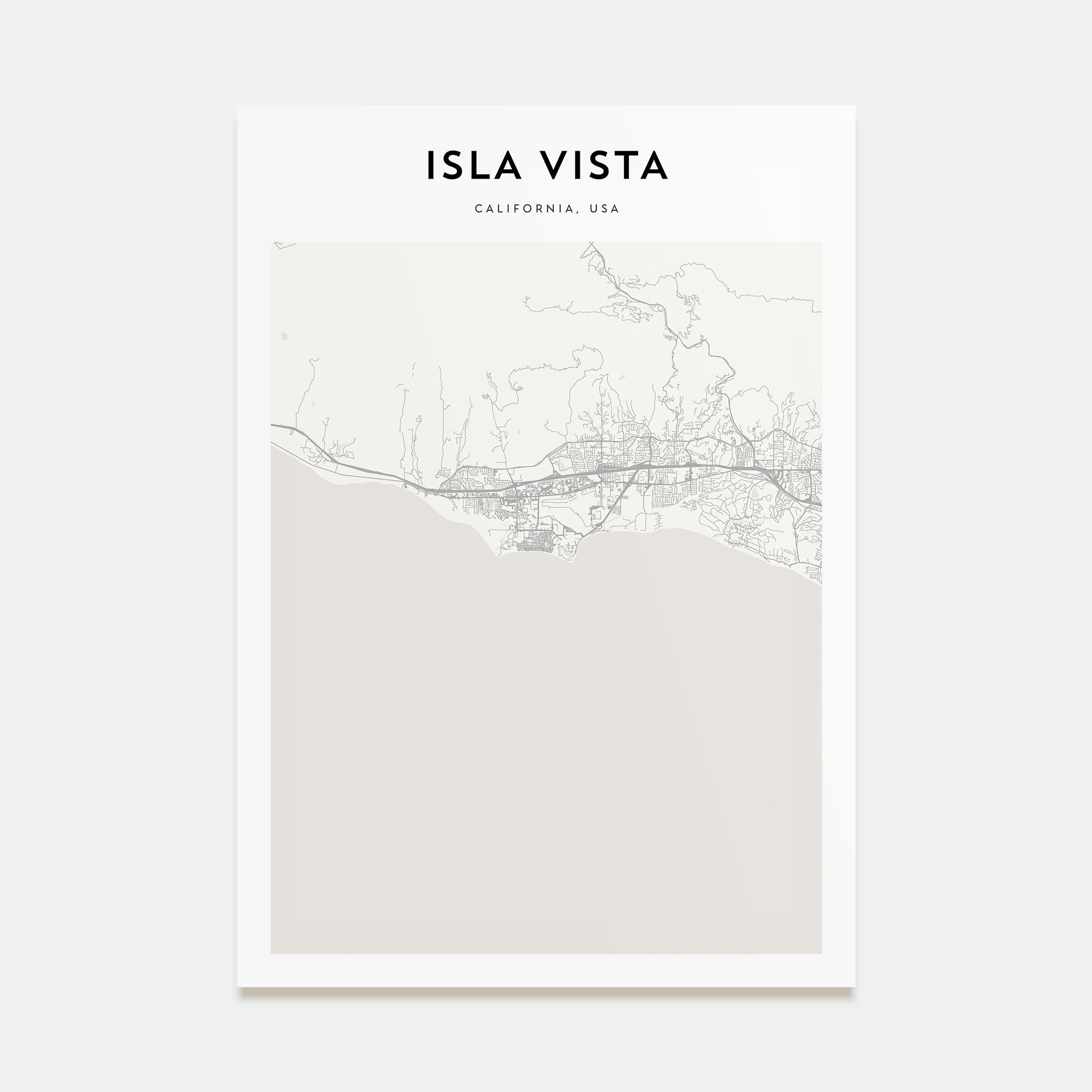 Isla Vista Map Portrait Poster