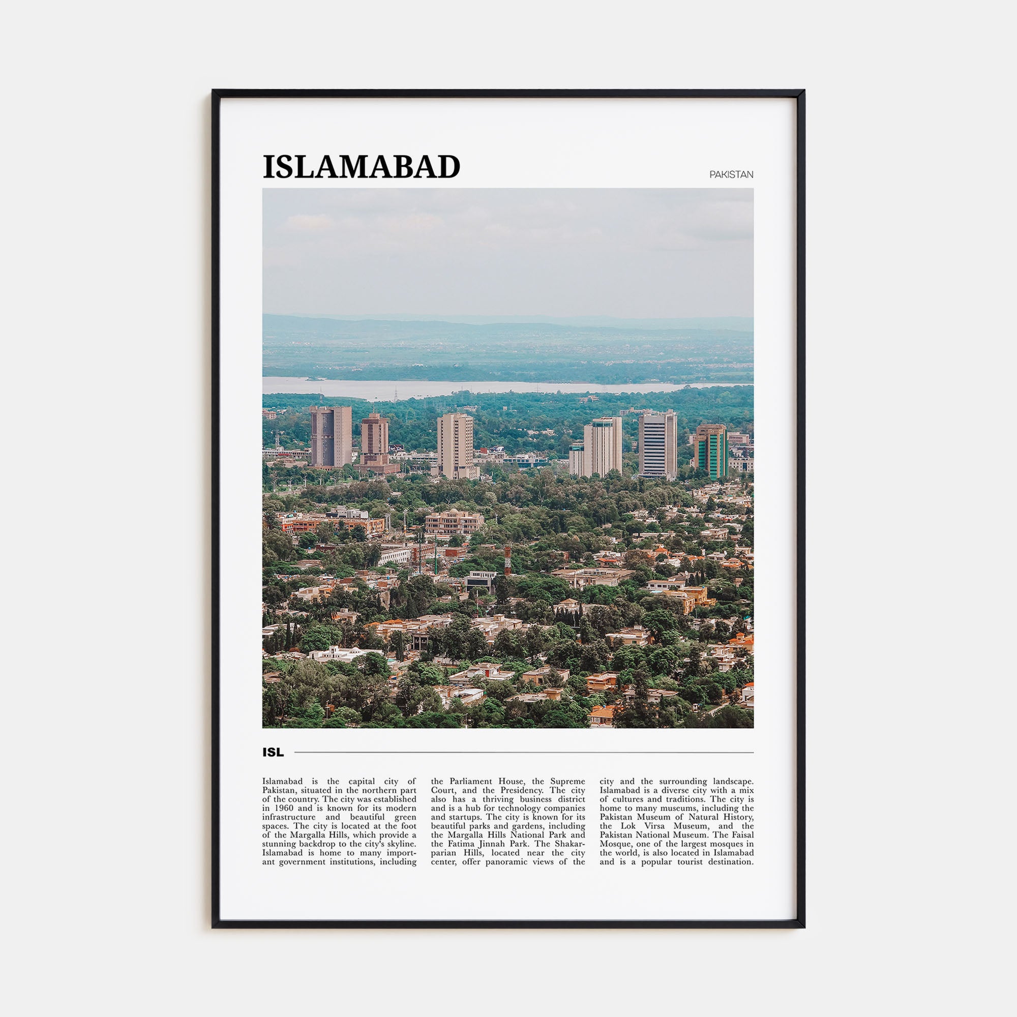 Islamabad Travel Color Poster
