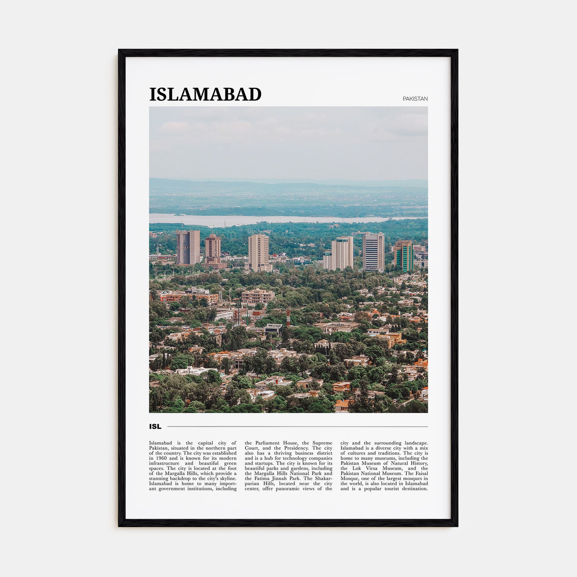 Islamabad Travel Color Poster