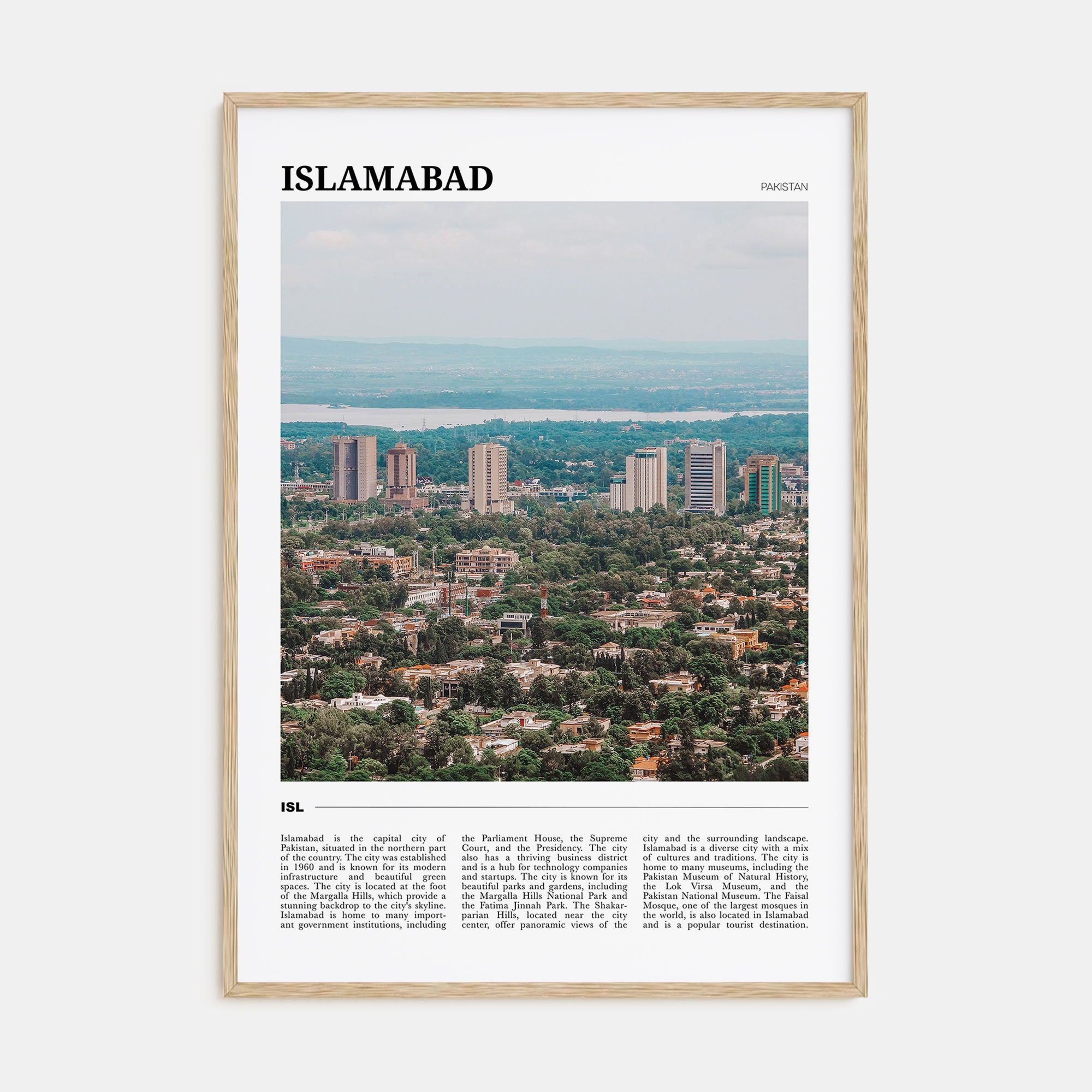 Islamabad Travel Color Poster