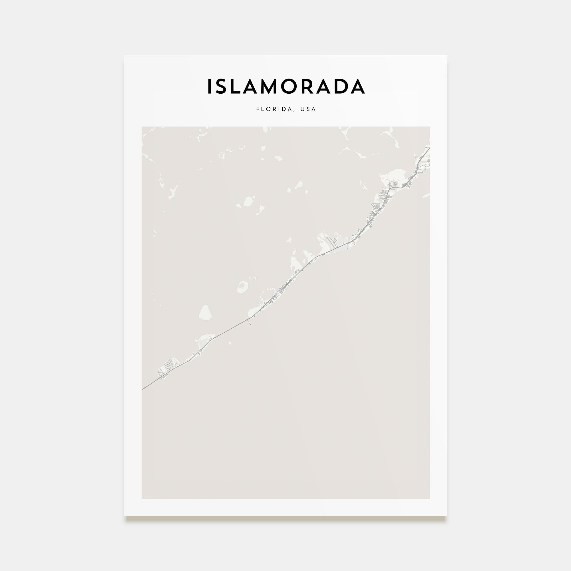 Islamorada Map Portrait Poster