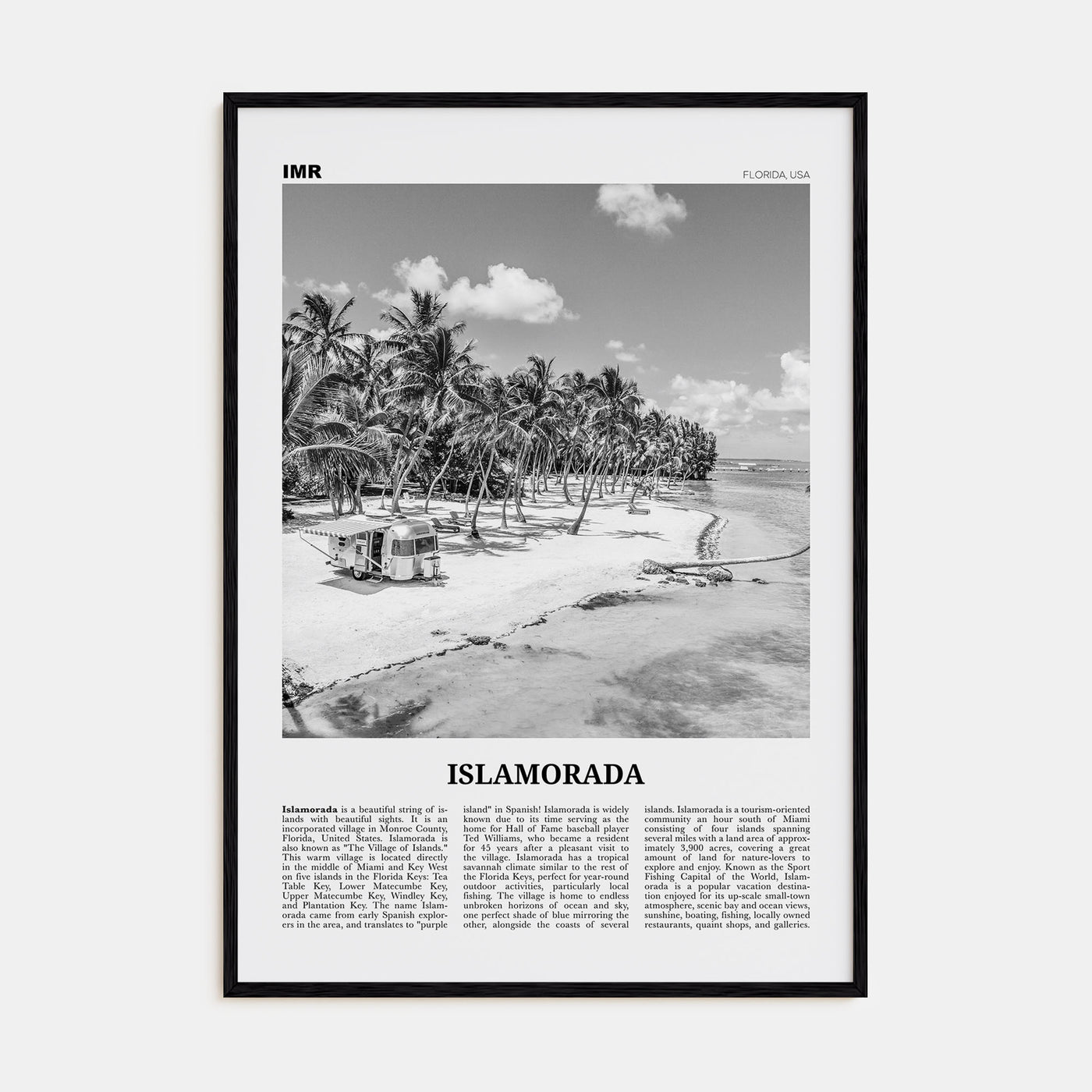 Islamorada Travel B&W Poster