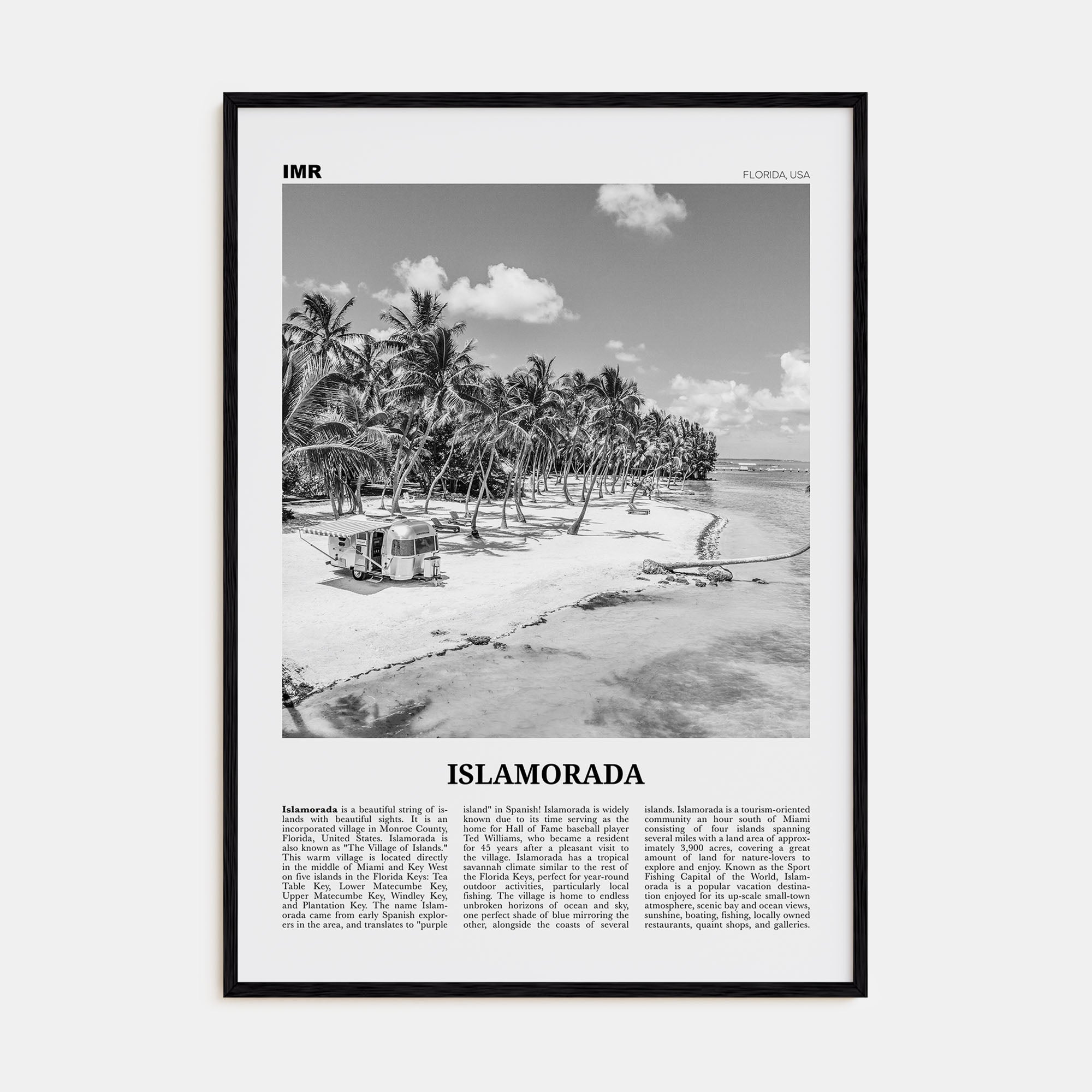 Islamorada Travel B&W Poster