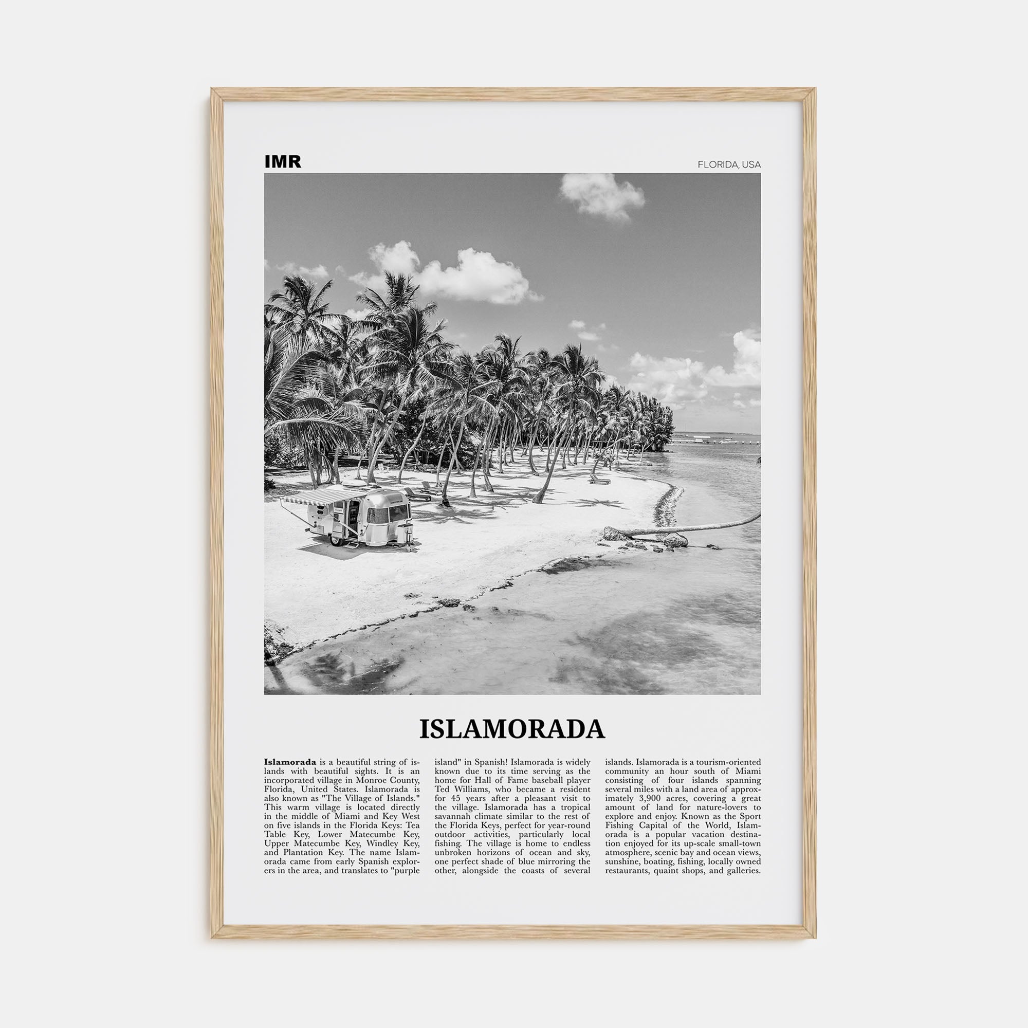 Islamorada Travel B&W Poster