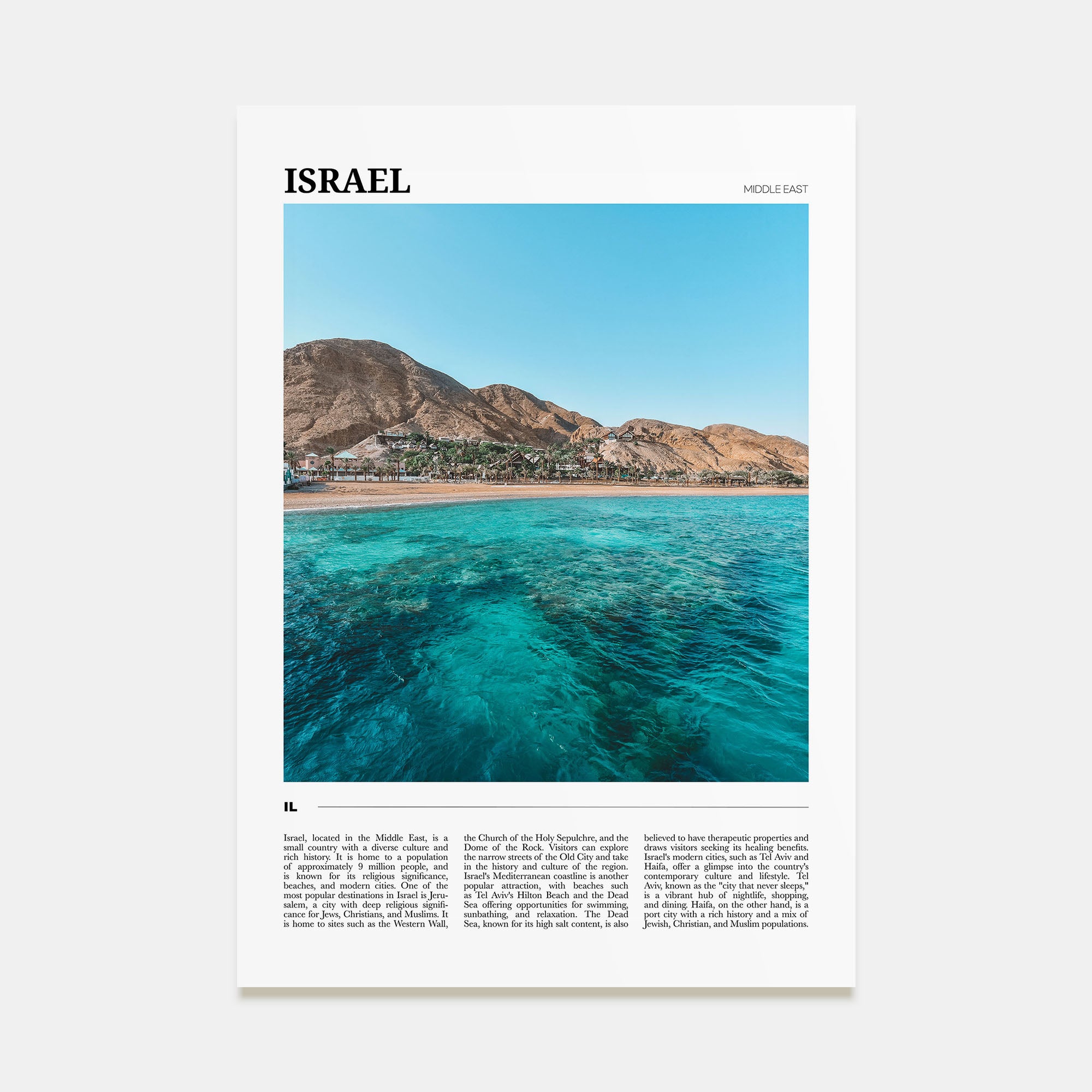 Israel Travel Color Poster