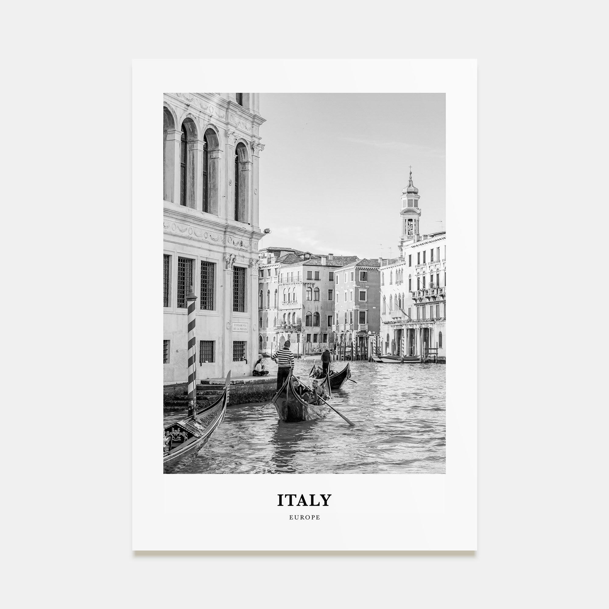 Italy Portrait B&W No 2 Poster
