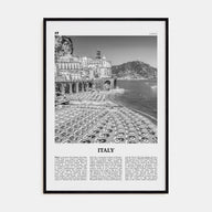 Italy Travel B&W No 2 Poster