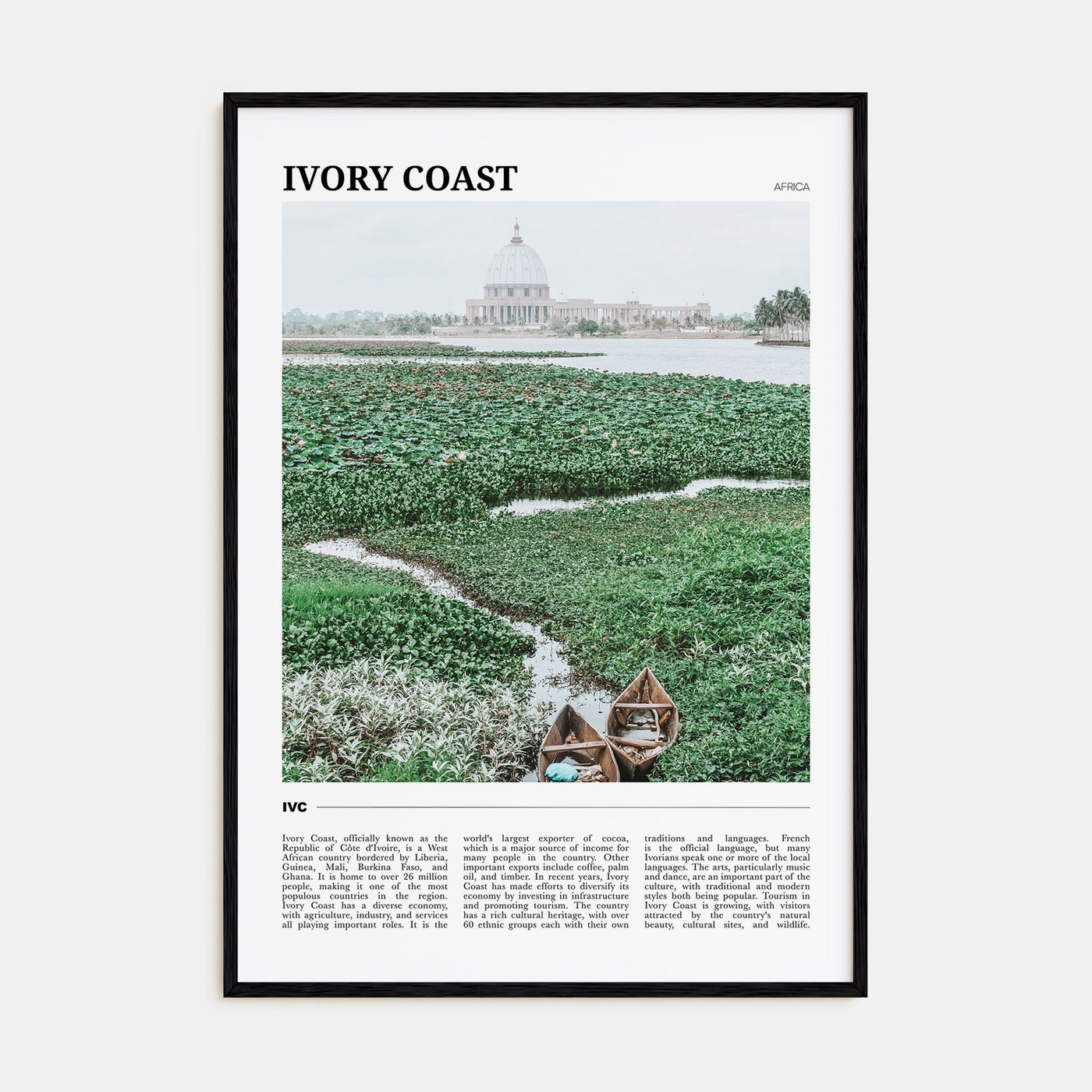 Ivory Coast Travel Color Poster