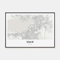 Izmir Map Landscape Poster