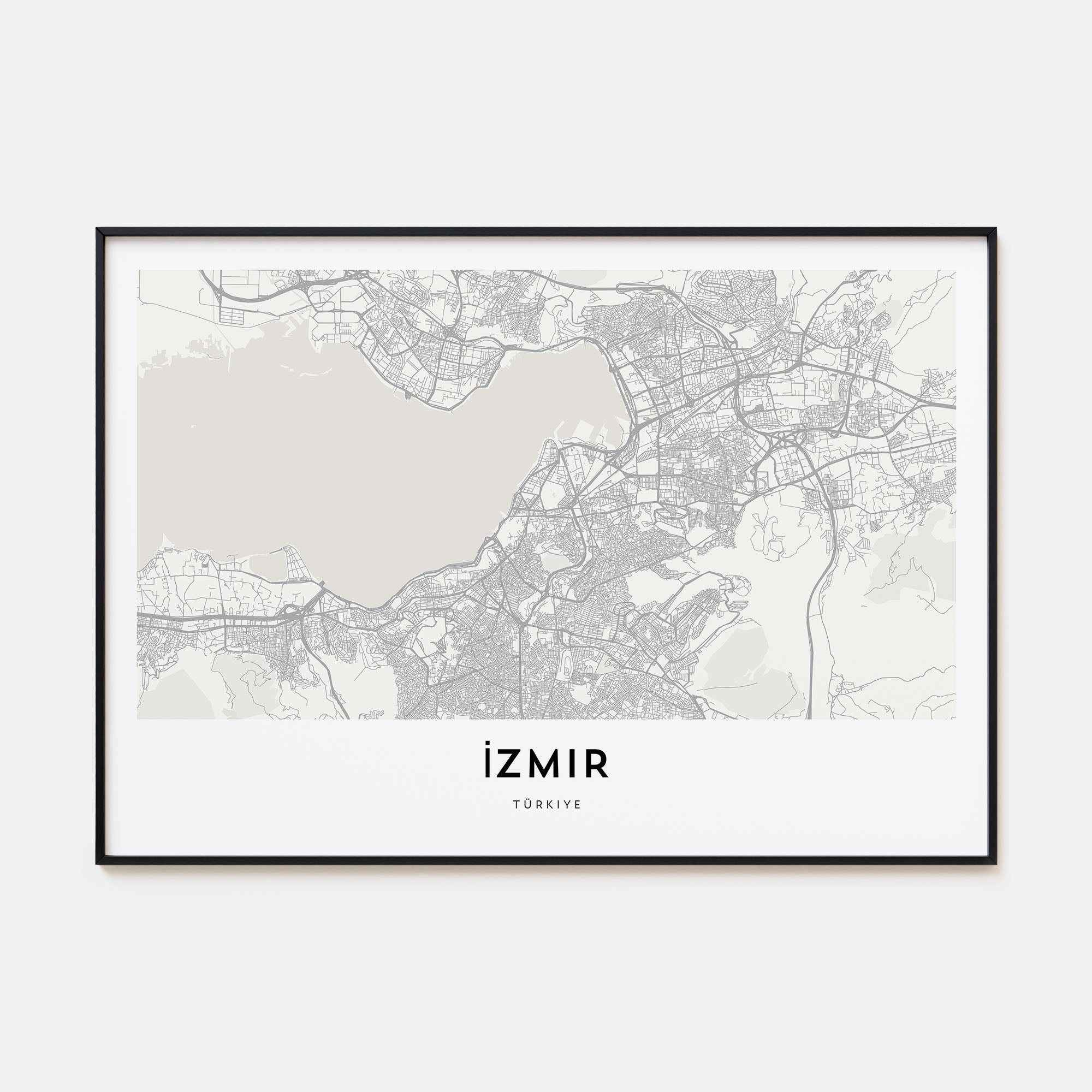 Izmir Map Landscape Poster