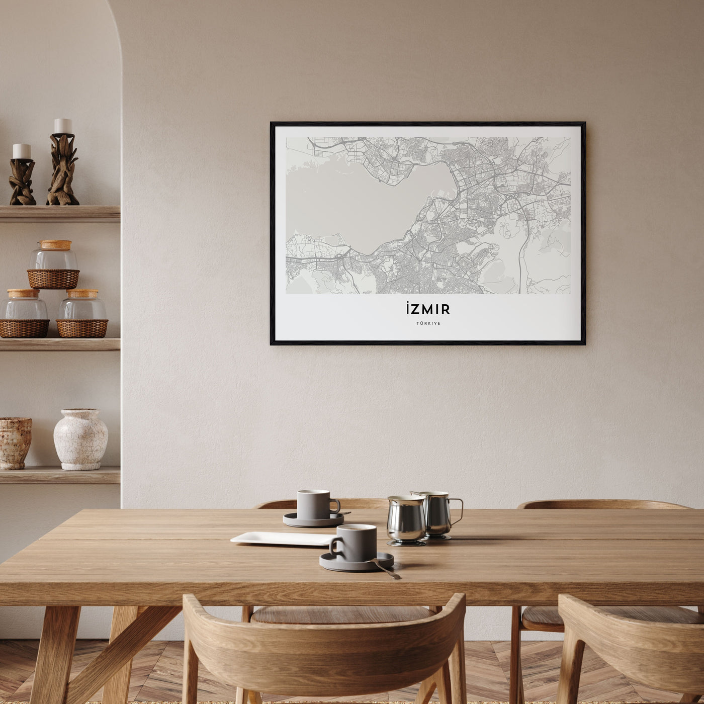 Izmir Map Landscape Poster