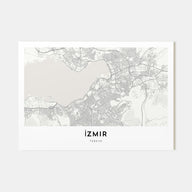 Izmir Map Landscape Poster
