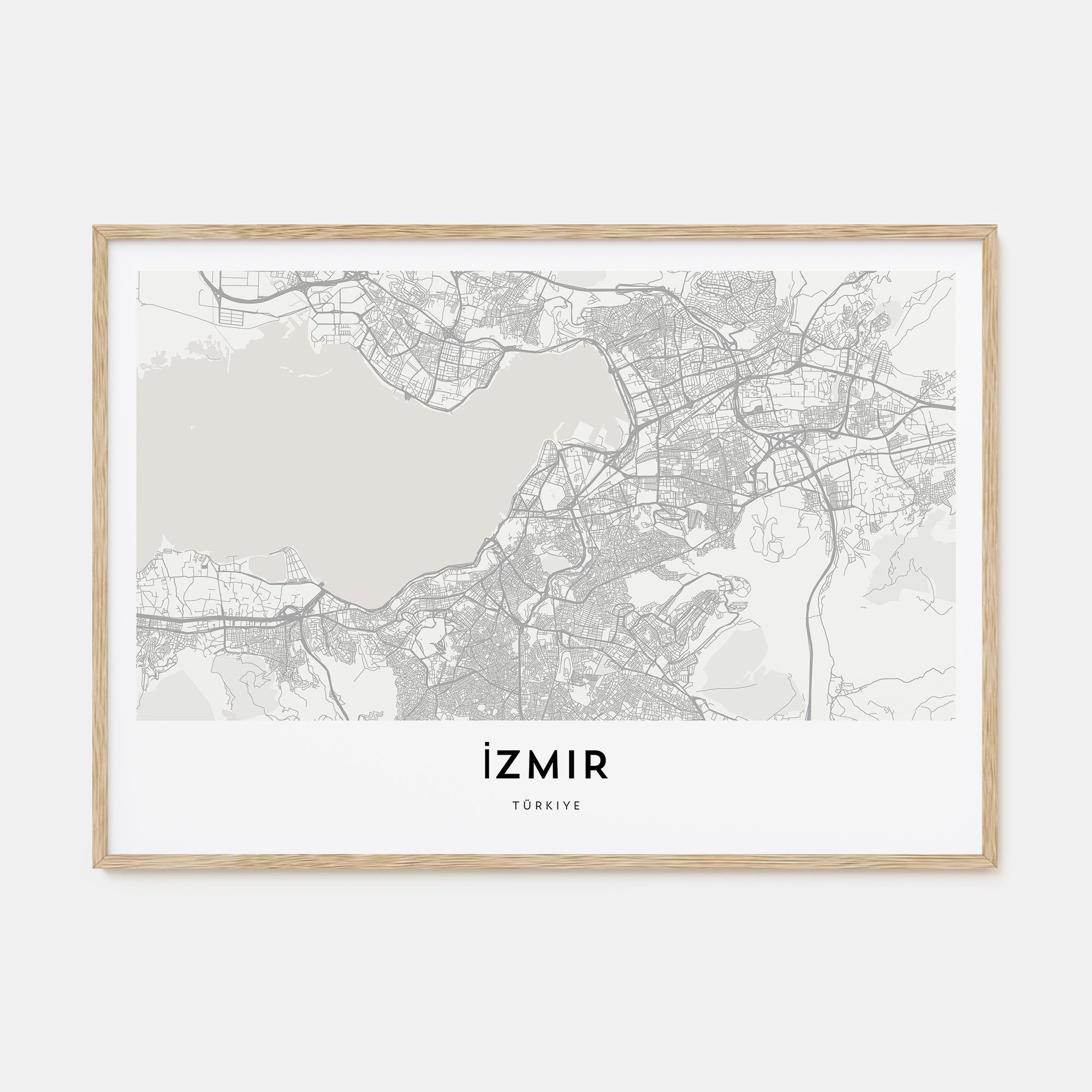 Izmir Map Landscape Poster