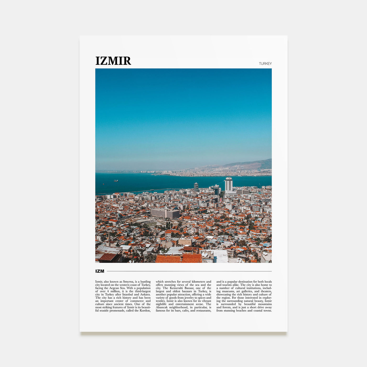 Izmir Travel Color Poster