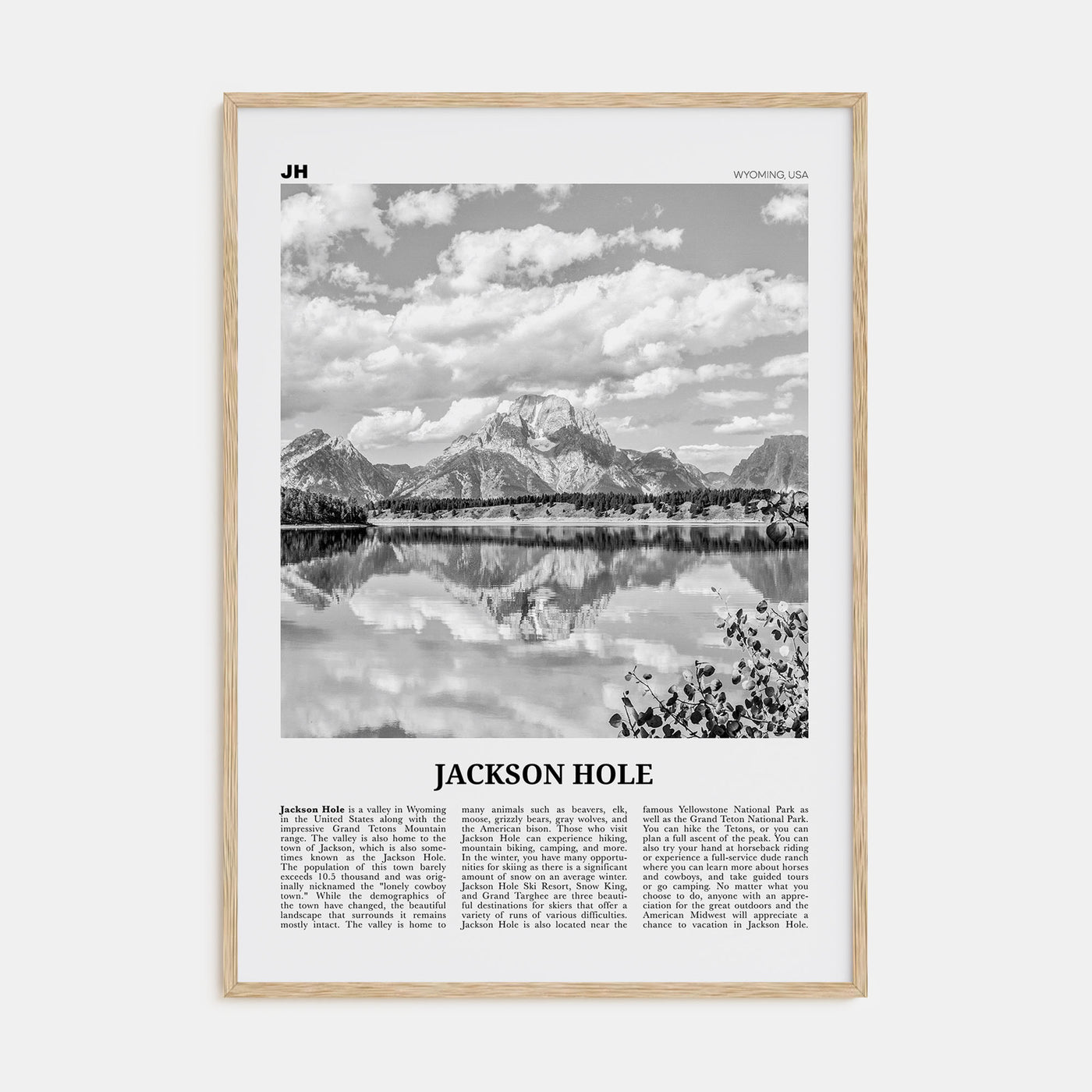 Jackson Hole Travel B&W Poster