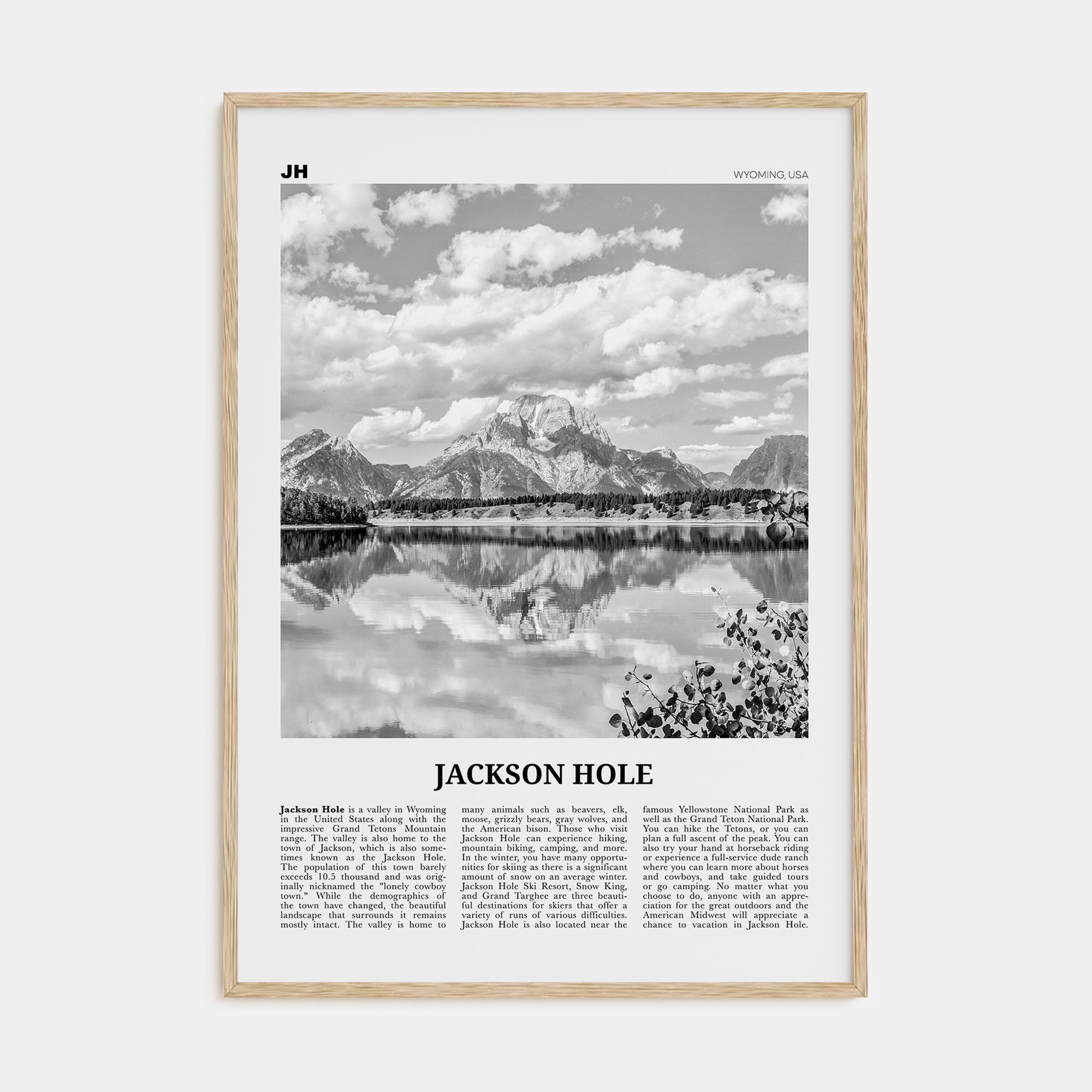 Jackson Hole Travel B&W Poster