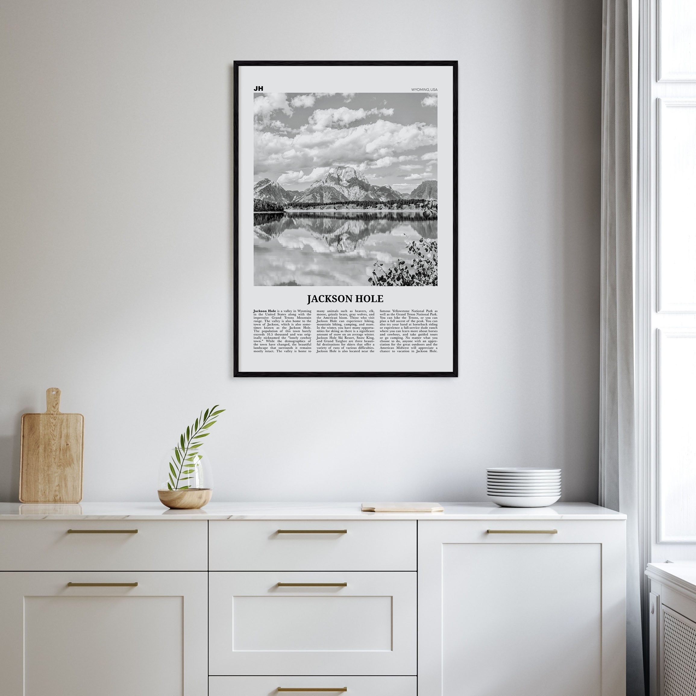 Jackson Hole Travel B&W Poster