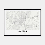 Jackson, Mississippi Map Landscape Poster