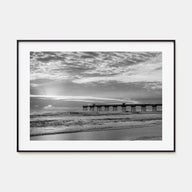 Jacksonville Beach Landscape B&W Poster