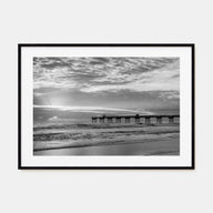 Jacksonville Beach Landscape B&W Poster