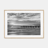Jacksonville Beach Landscape B&W Poster