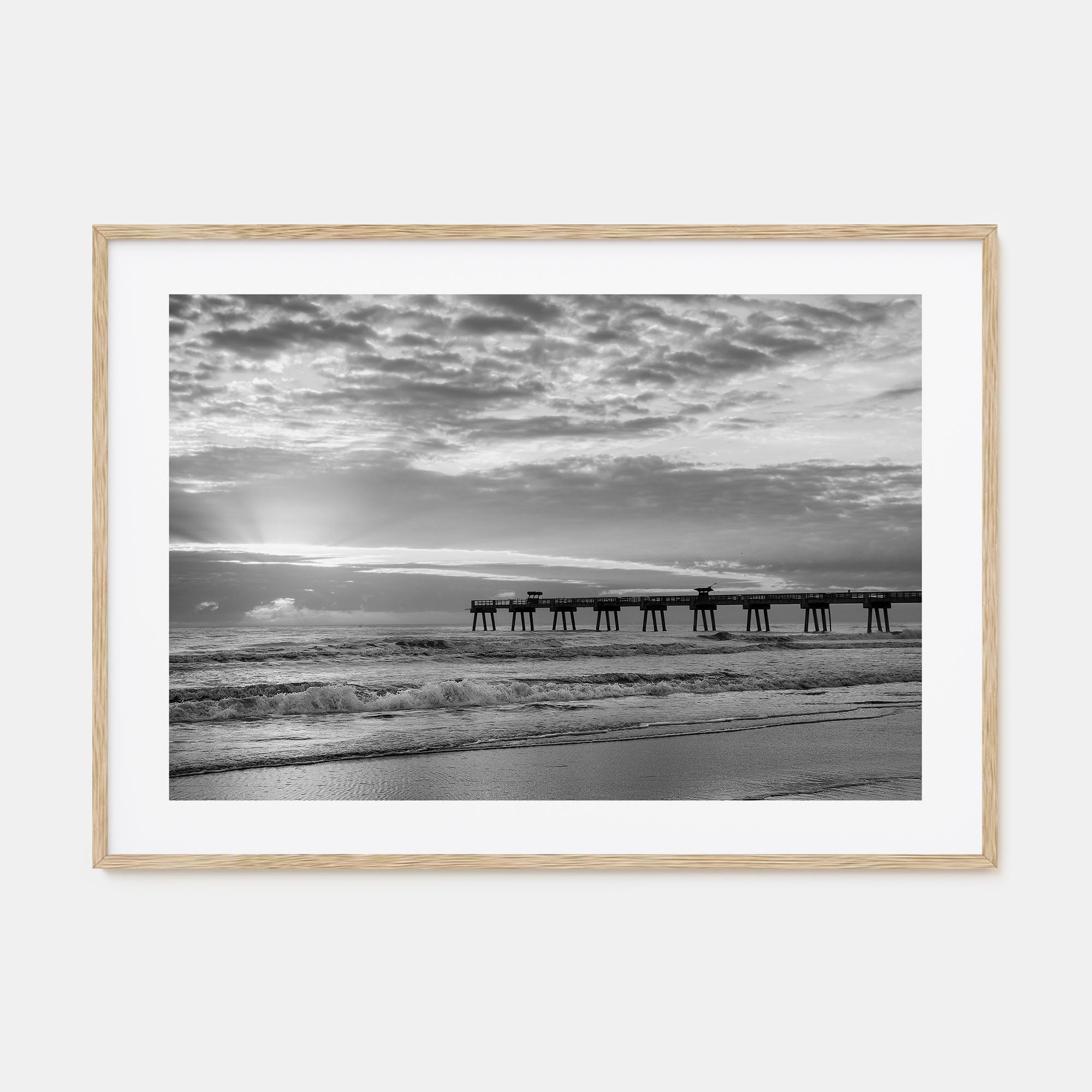 Jacksonville Beach Landscape B&W Poster