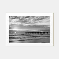Jacksonville Beach Landscape B&W Poster