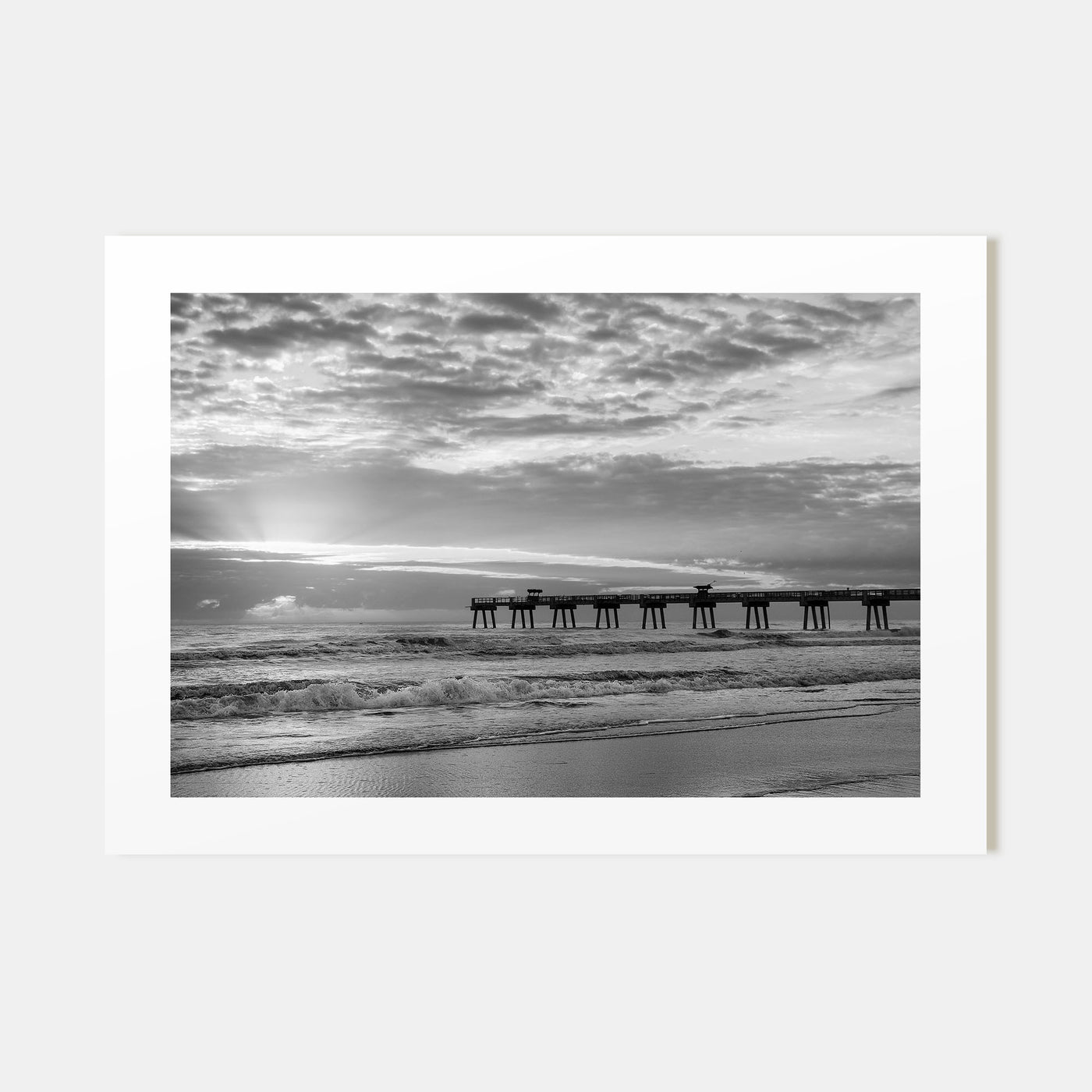 Jacksonville Beach Landscape B&W Poster