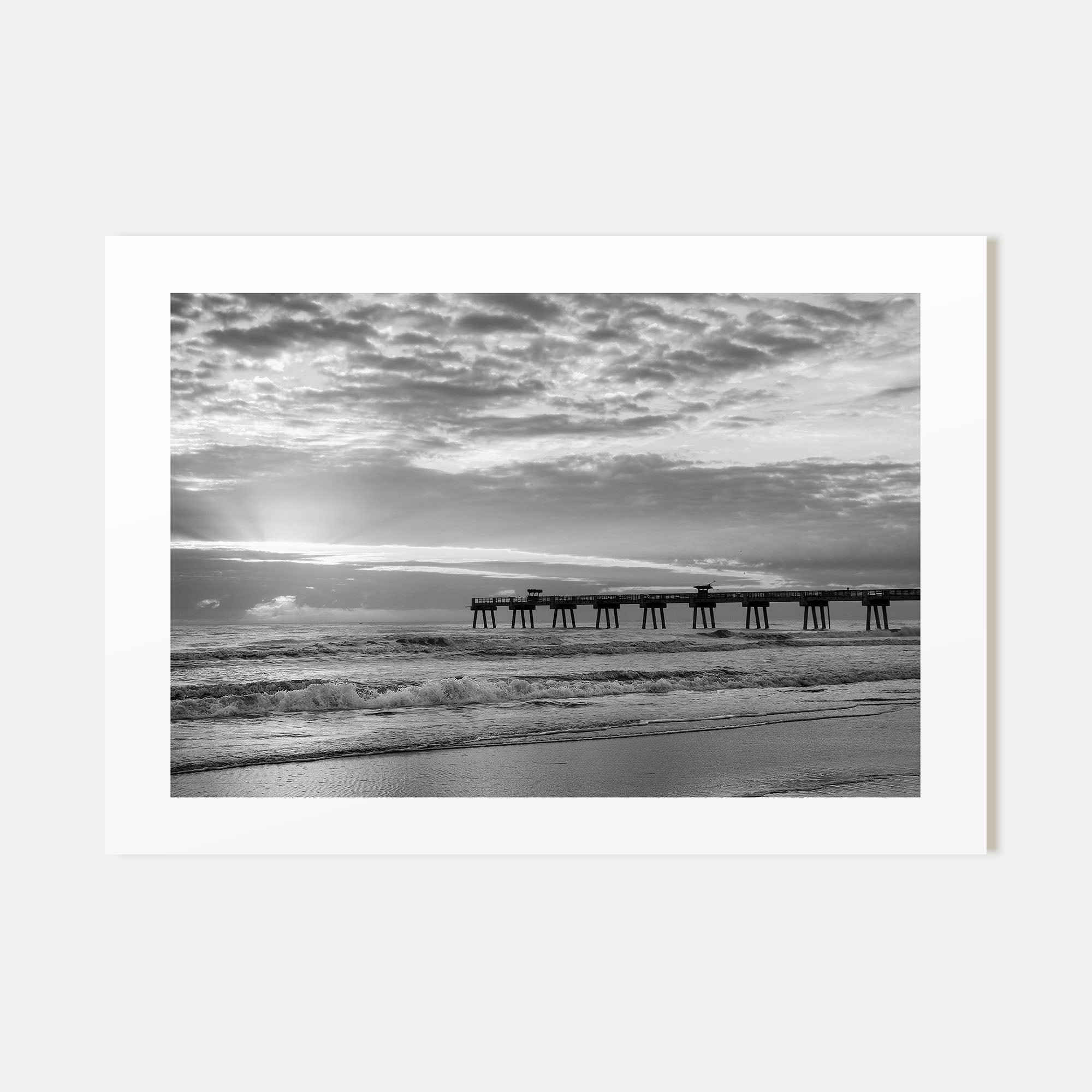 Jacksonville Beach Landscape B&W Poster