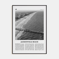 Jacksonville Beach Travel B&W Poster